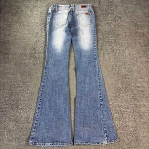 Bongo Flare Jeans Womens 5 Medium Wash Y2K Front Seam Low Rise Bell Bottoms
